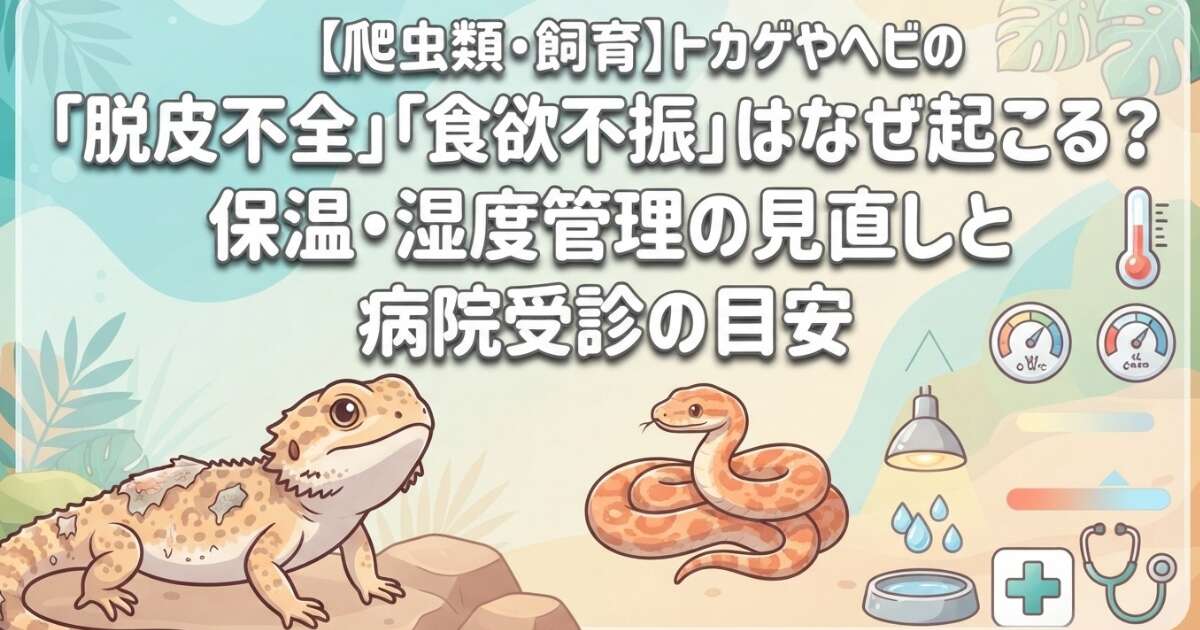 爬虫類の脱皮不全・食欲不振