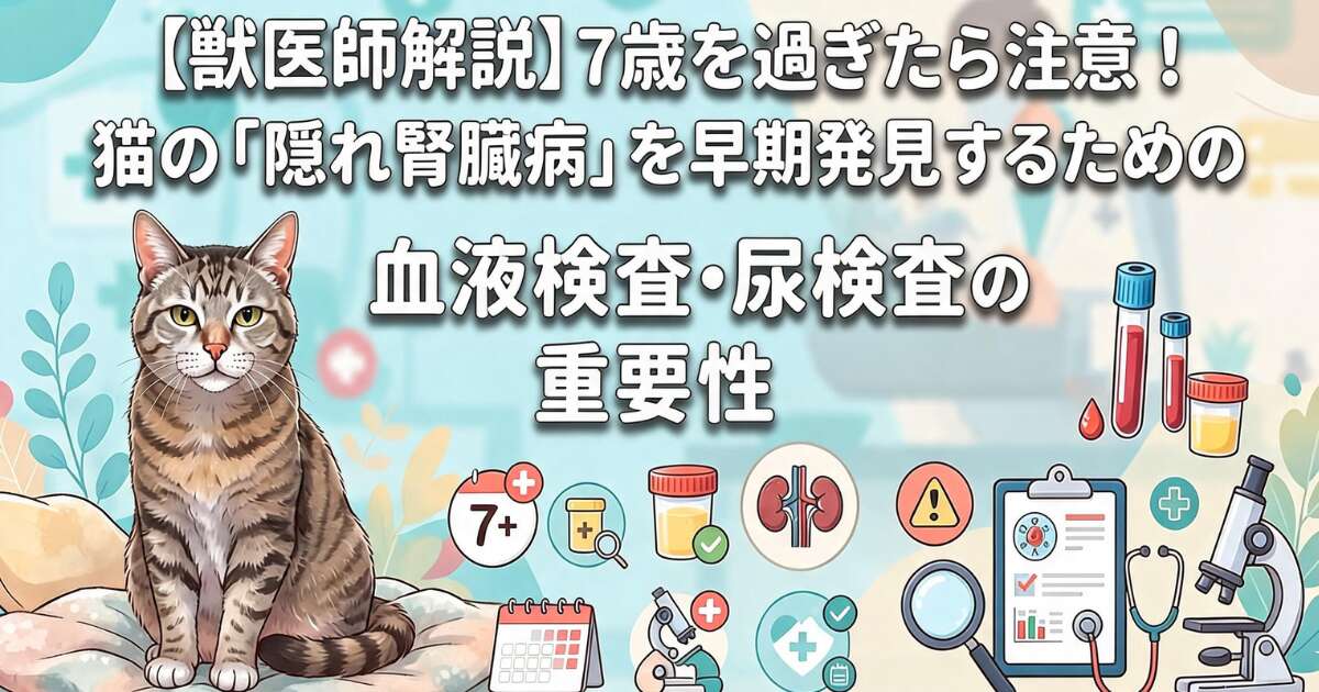 7歳を過ぎたら注意！猫の「隠れ腎臓病」を早期発見するための血液検査・尿検査の重要性