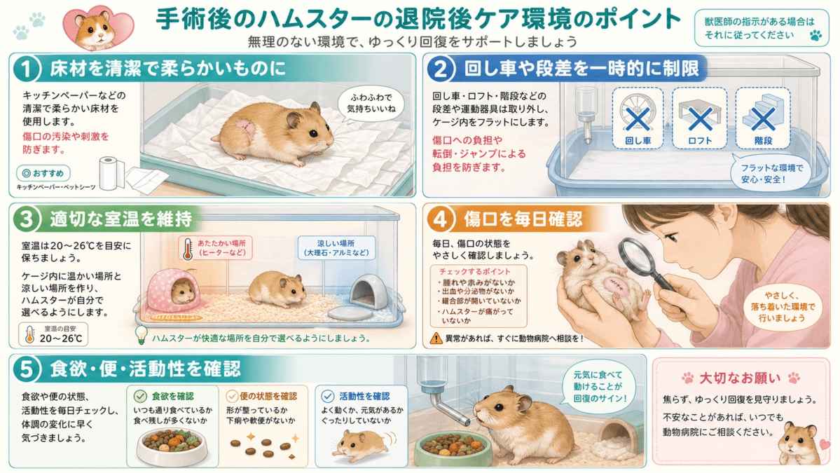 ハムスター退院後のケア
