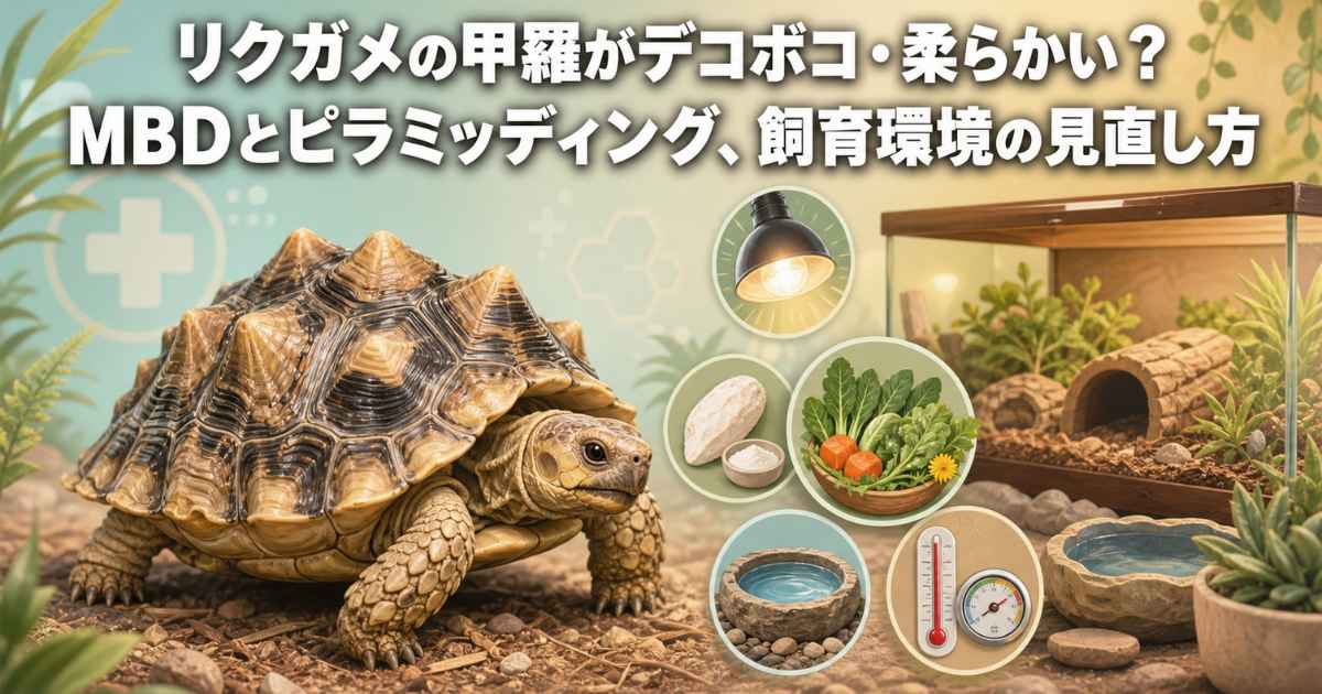 リクガメの甲羅がデコボコ・柔らかい？ MBDとピラミッディング、飼育環境の見直し方